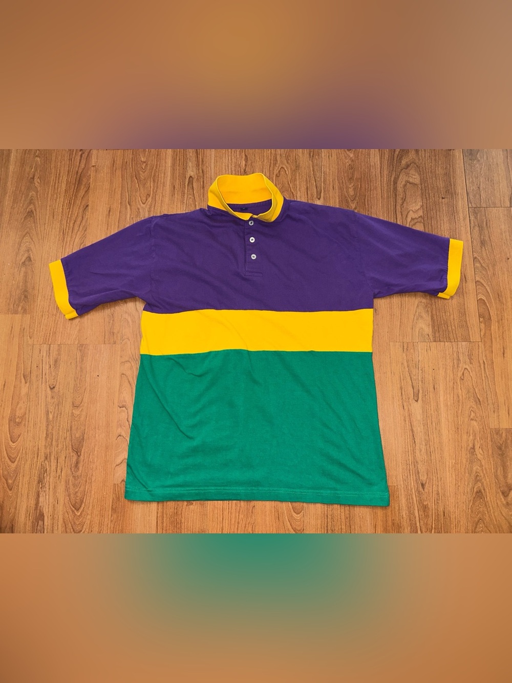 Vintage Unbranded Color Block Polo Shirt Size Medium